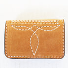 BUS112 - Toast Suede Business Card Holder - Double J Saddlery