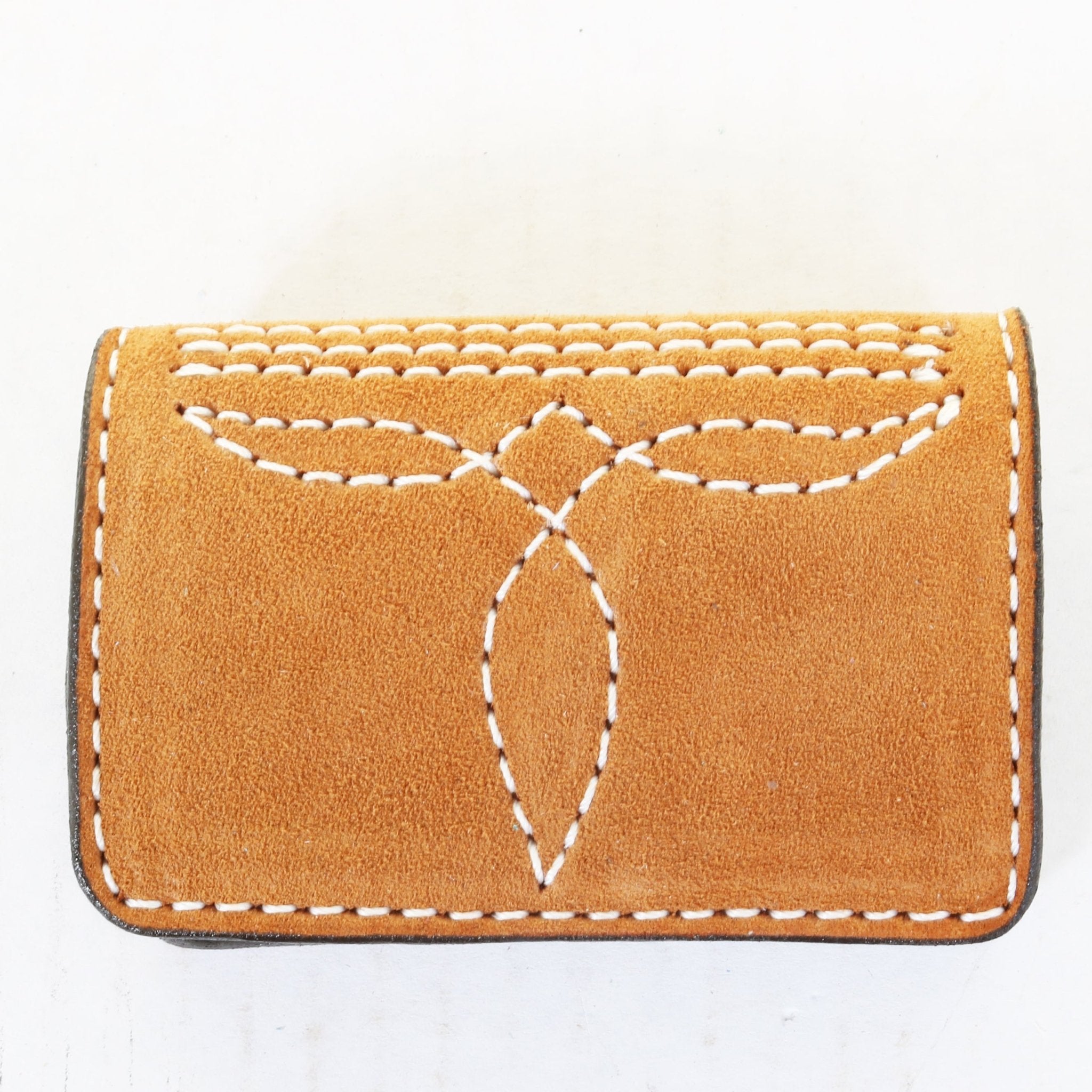 BUS112 - Toast Suede Business Card Holder - Double J Saddlery