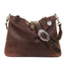 CVT03 - Brown Canvas Tooled Tote - Double J Saddlery