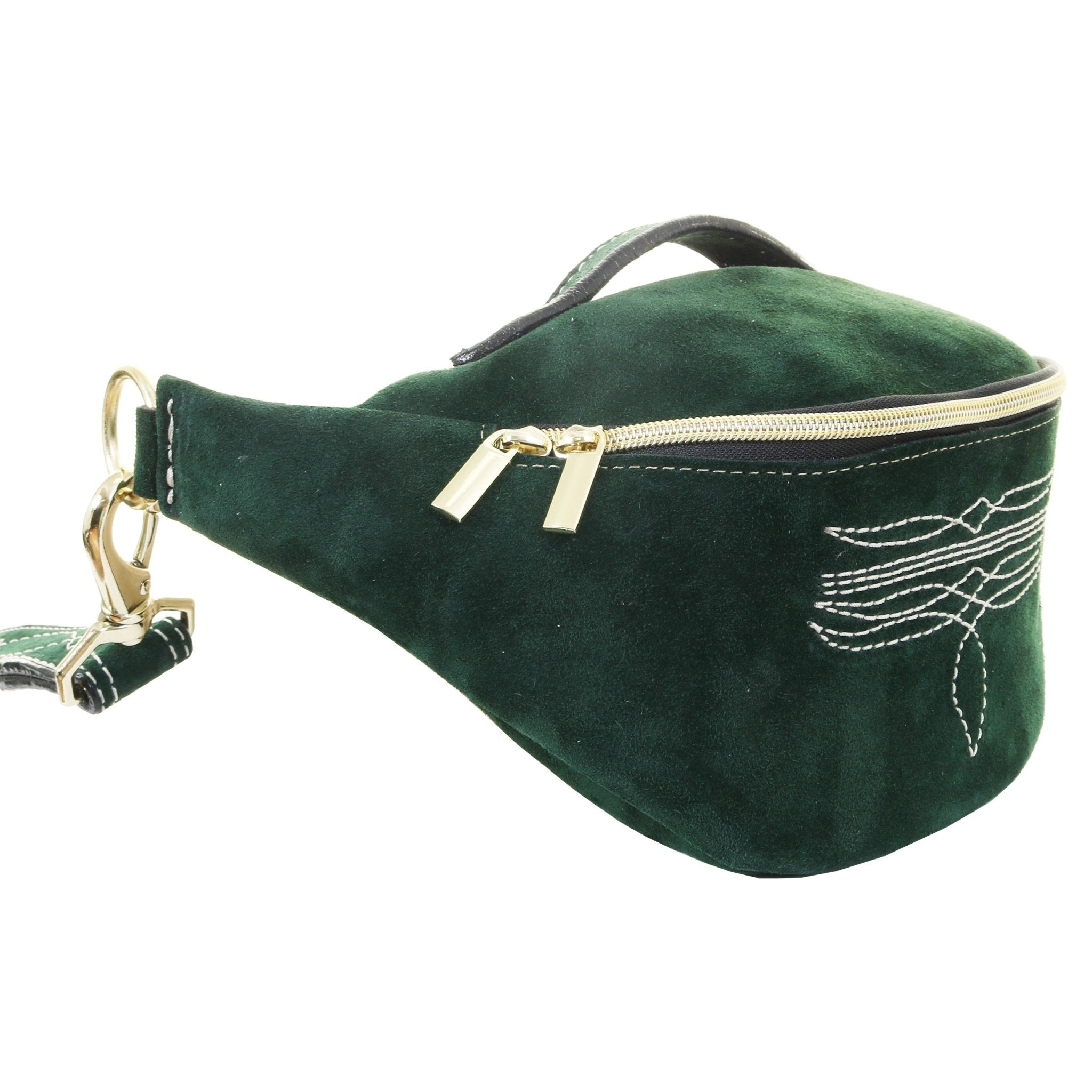 FS02 - Forest Green Suede Fanny Sling - Double J Saddlery