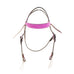 H1283HPW - Hot Pink Suede Headstall - Double J Saddlery