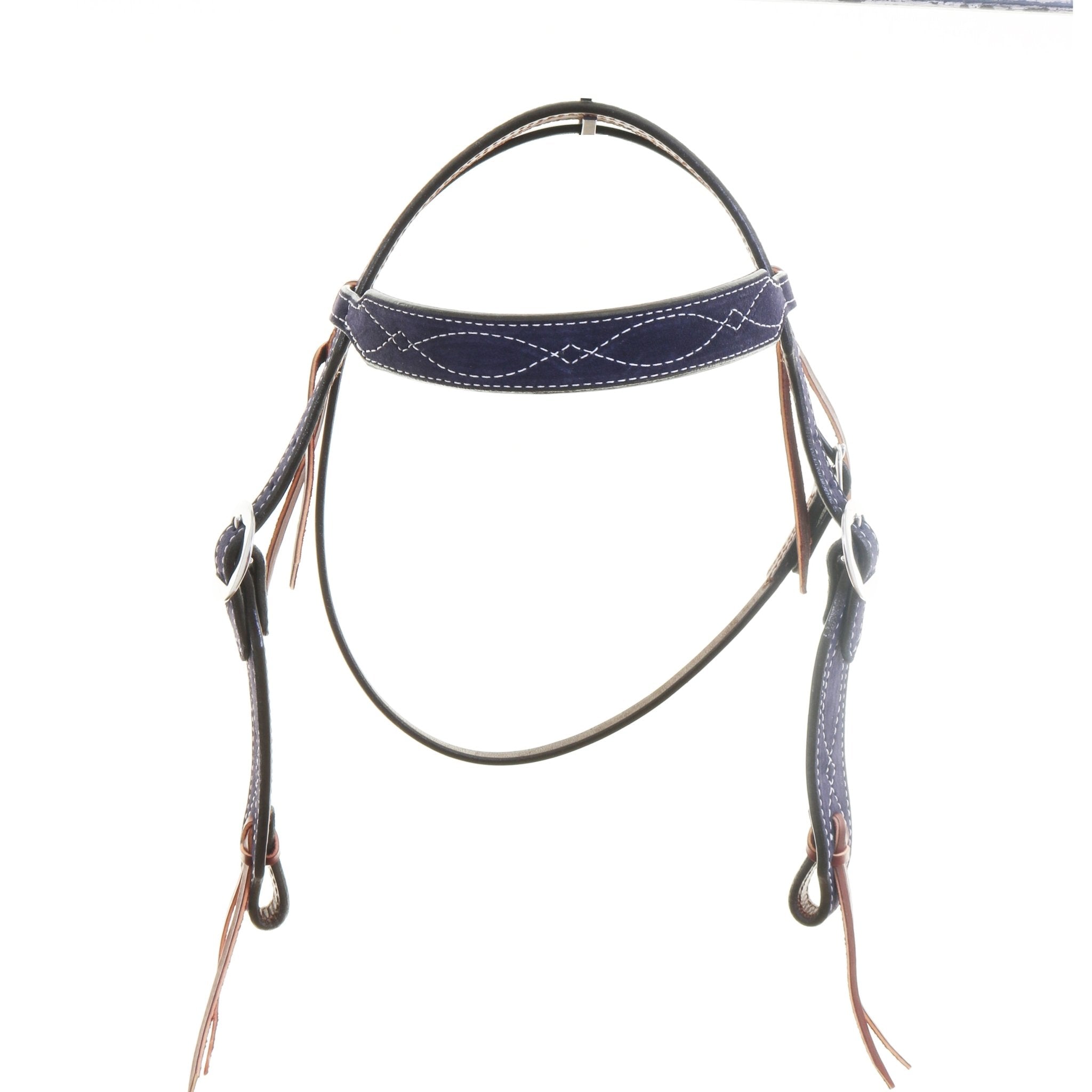 H1283NW - Navy Suede Headstall - Double J Saddlery