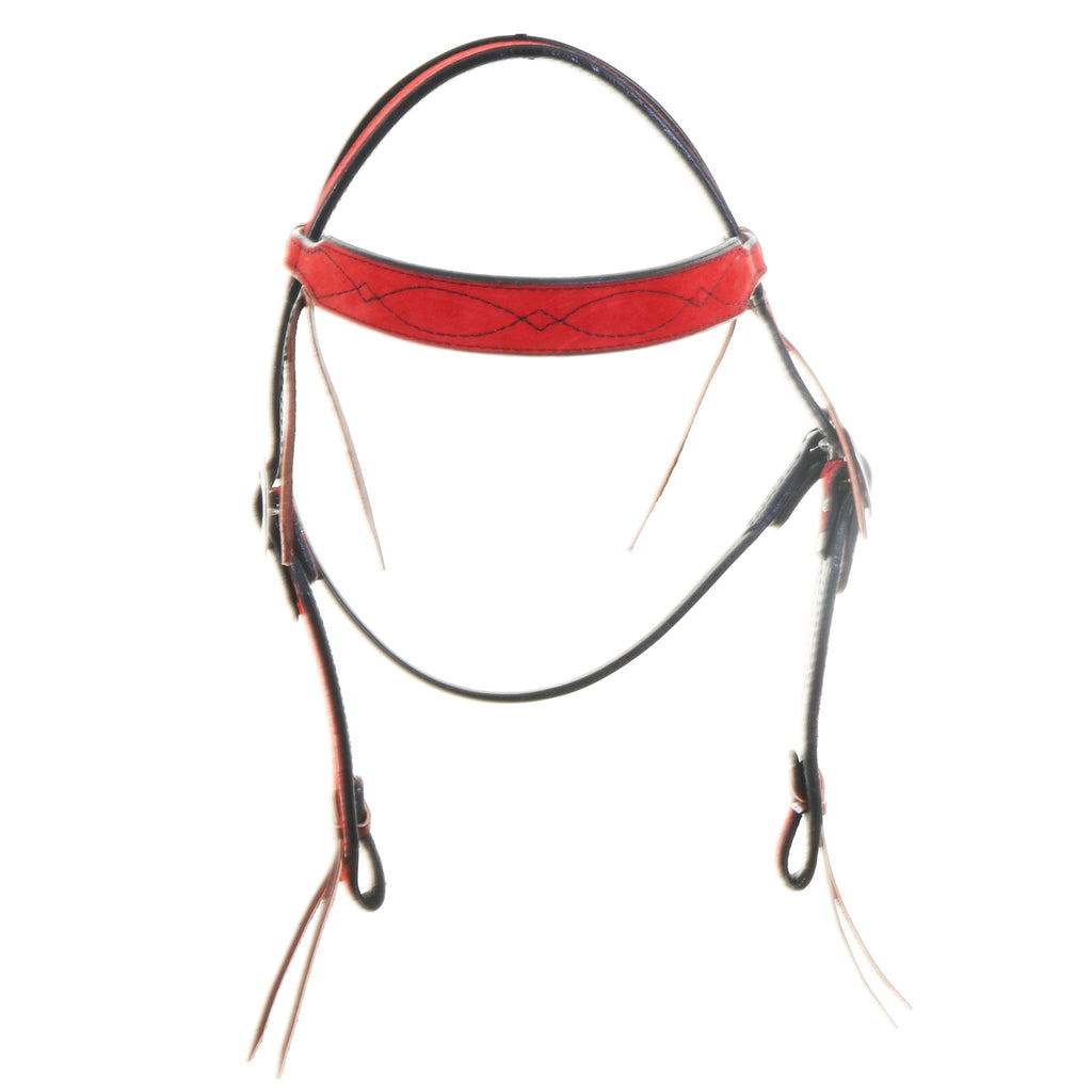 H1283RB - Red Suede Headstall - Double J Saddlery