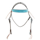 H1283TGR - Turquoise Green Suede Headstall - Double J Saddlery