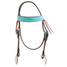 H1283TGR - Turquoise Green Suede Headstall - Double J Saddlery