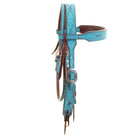 H1283TGR - Turquoise Green Suede Headstall - Double J Saddlery