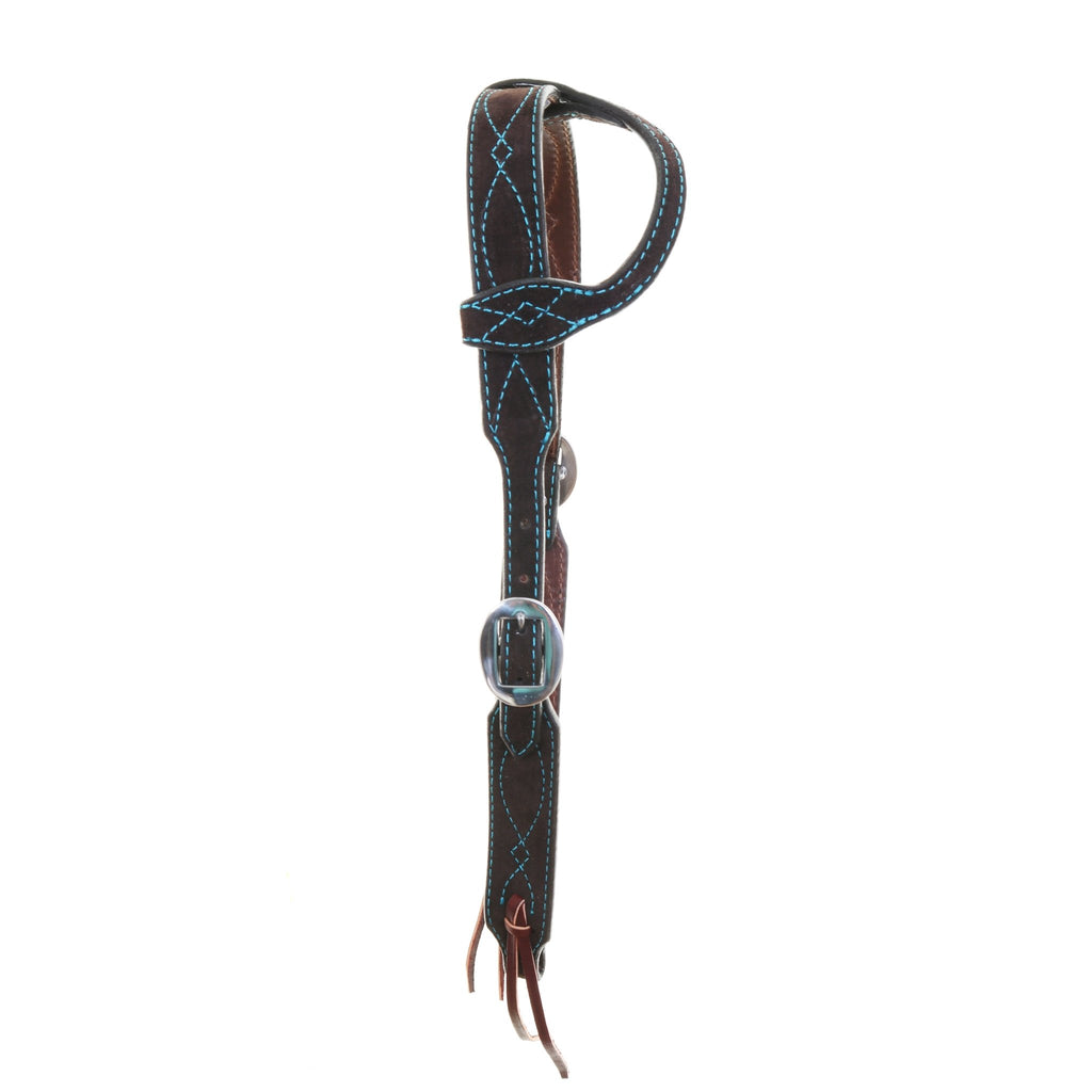 H1285BRT - Brown Suede Single Ear Headstall - Double J Saddlery