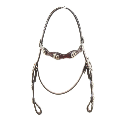 H1286 - Chestnut Leather Headstall - Double J Saddlery