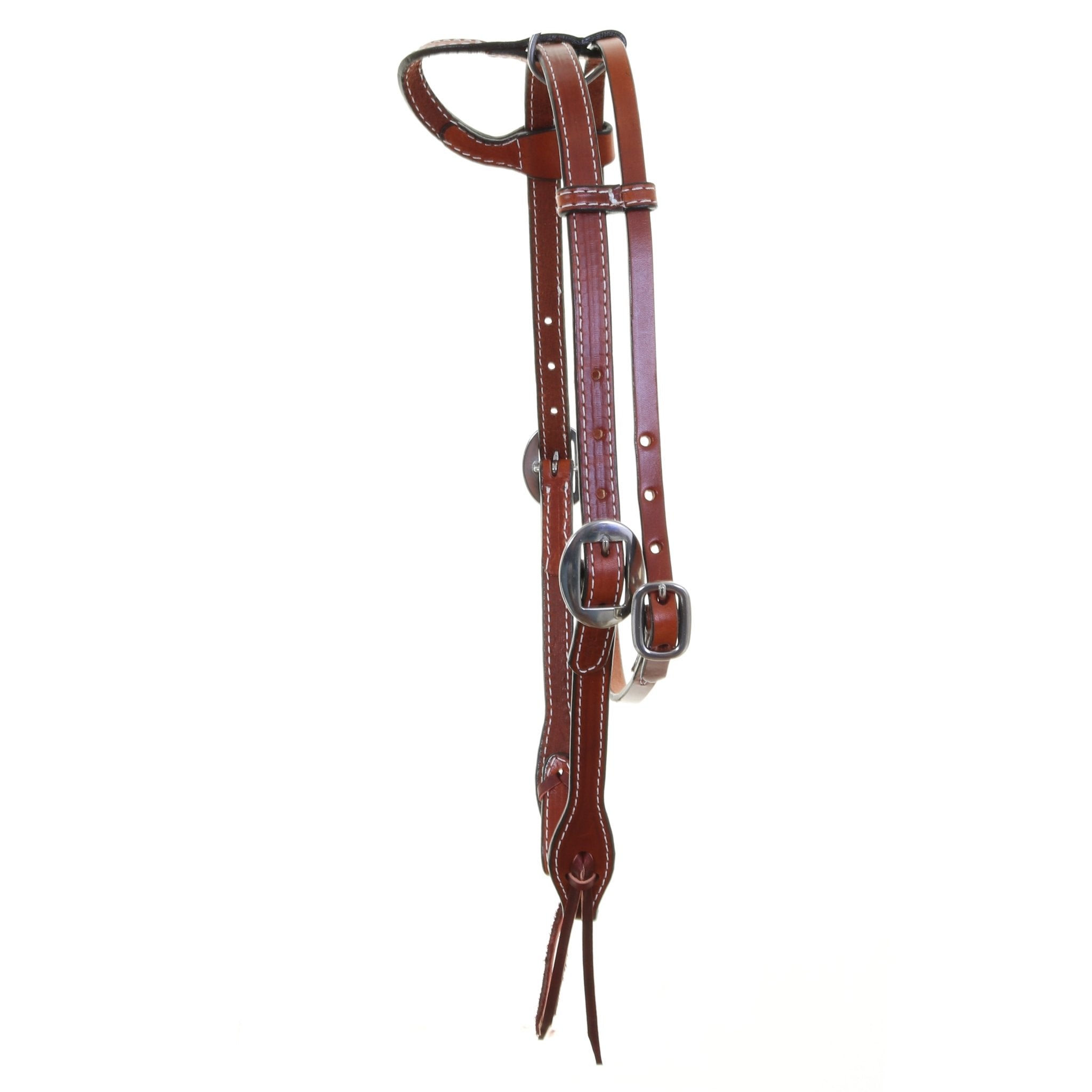 H899C - Chestnut Leather Single Ear Headstall - Double J Saddlery