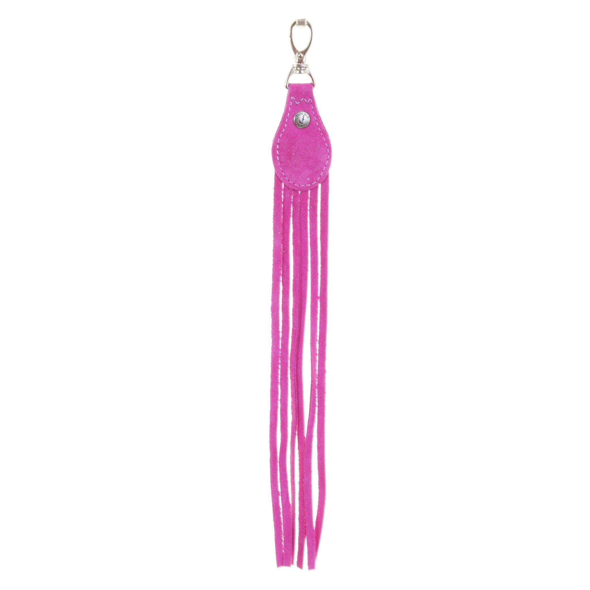 KC07 - Fuschia Suede Leather Keychain - Double J Saddlery