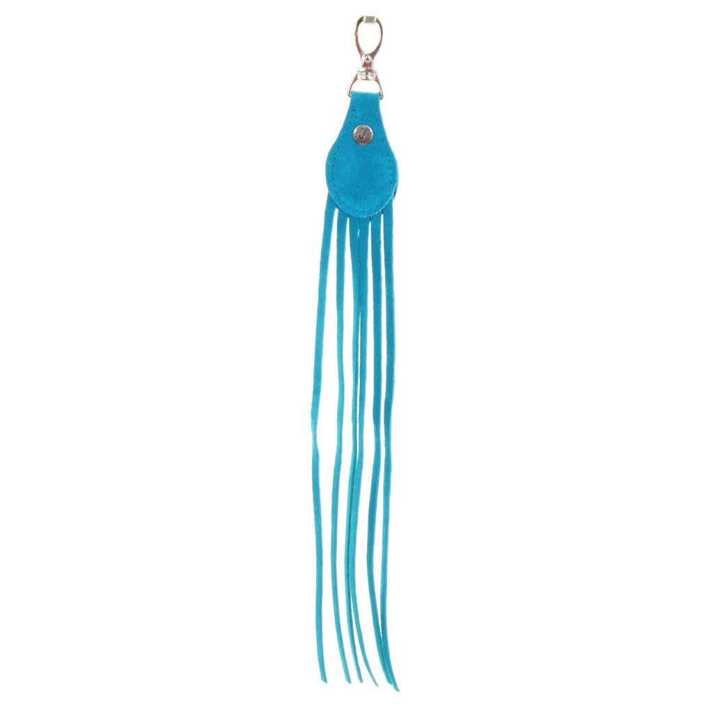 KC09 - Turquoise Blue Suede Leather Keychain - Double J Saddlery