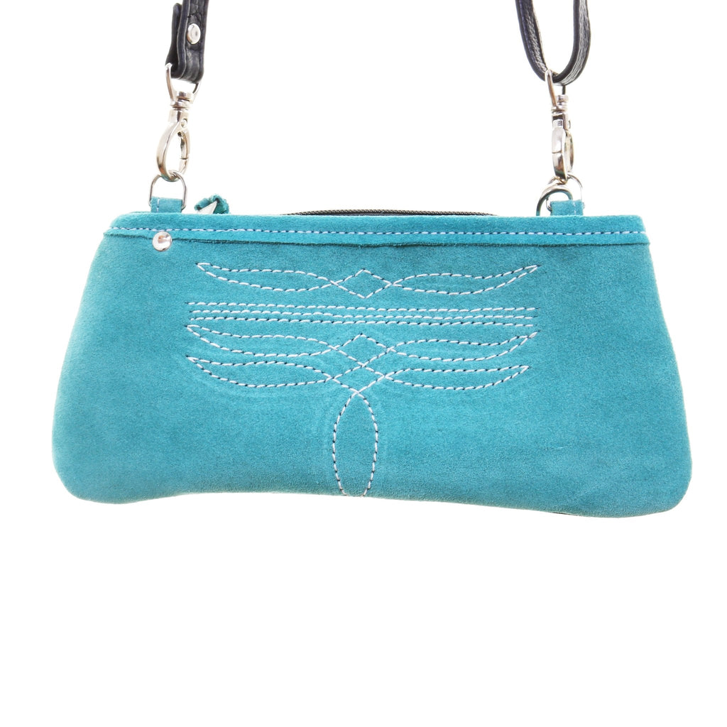 LC101 - Turquoise Suede Little Clutch - Double J Saddlery