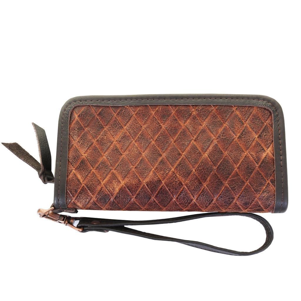 LZW64 - Diamond Weave Zipper Wallet - Double J Saddlery