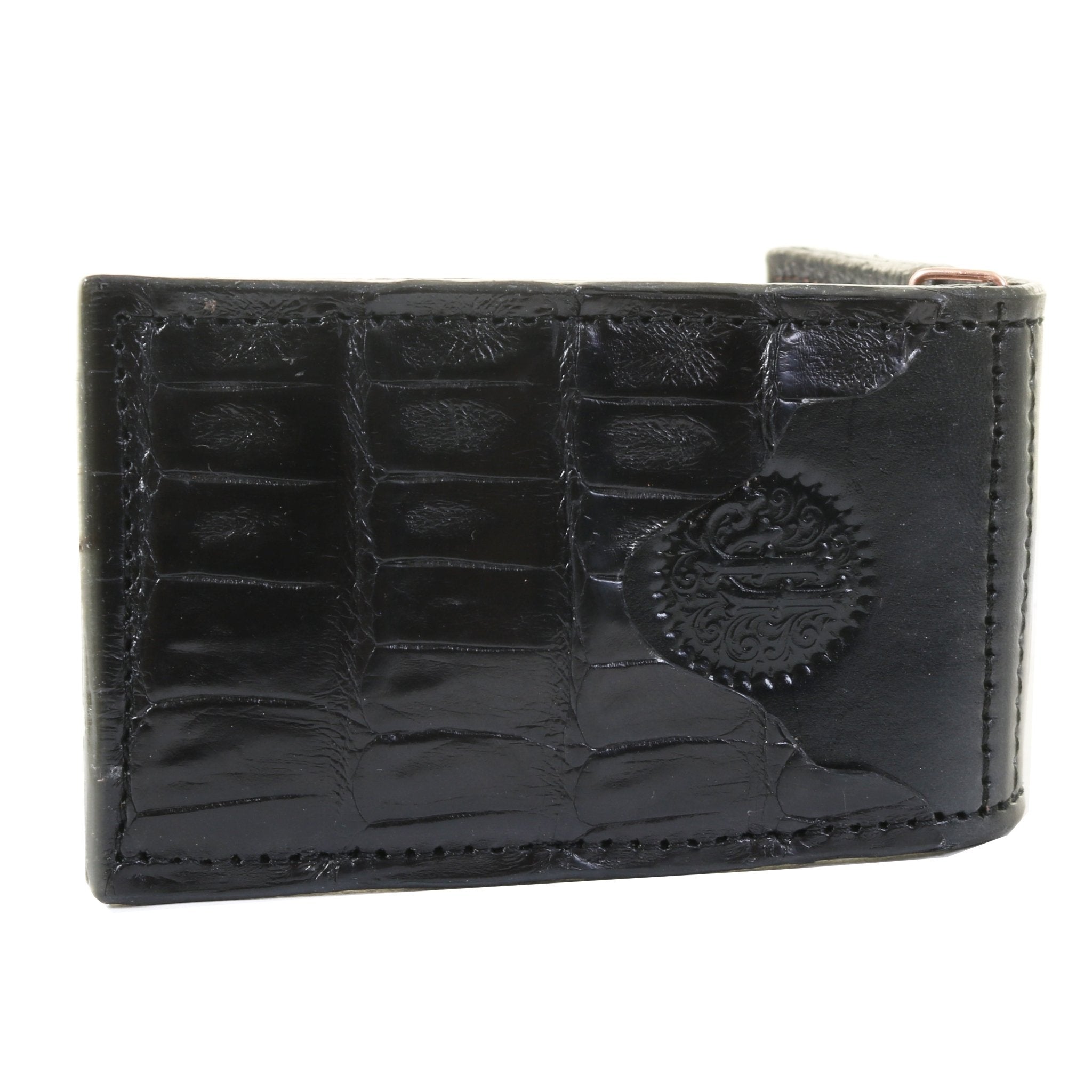 MC177- Black Leather Money Clip - Double J Saddlery