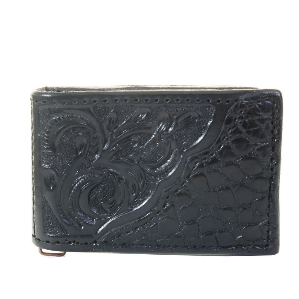 MC177 - Black Leather Money Clip - Double J Saddlery