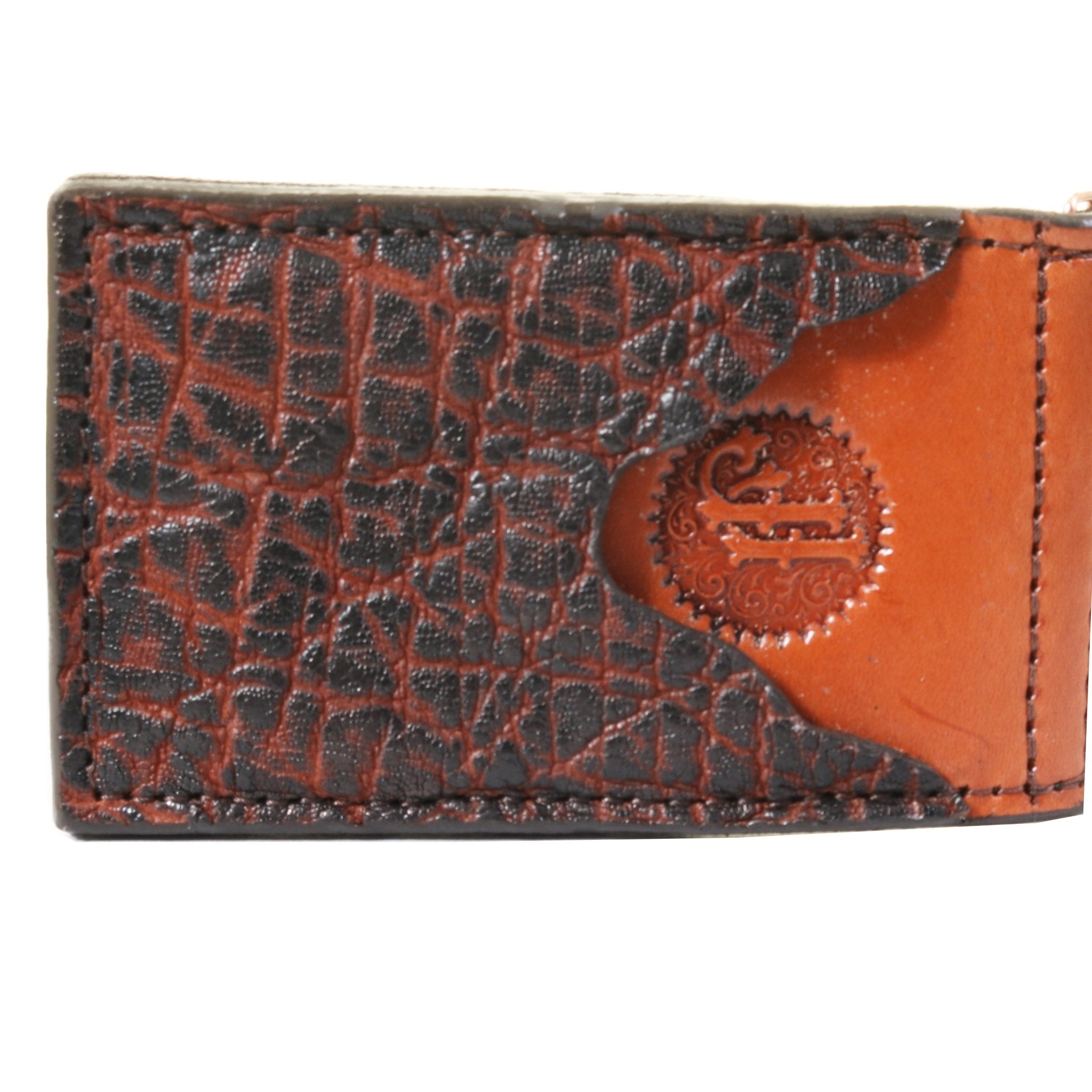 MC178- Chestnut Leather Money Clip - Double J Saddlery