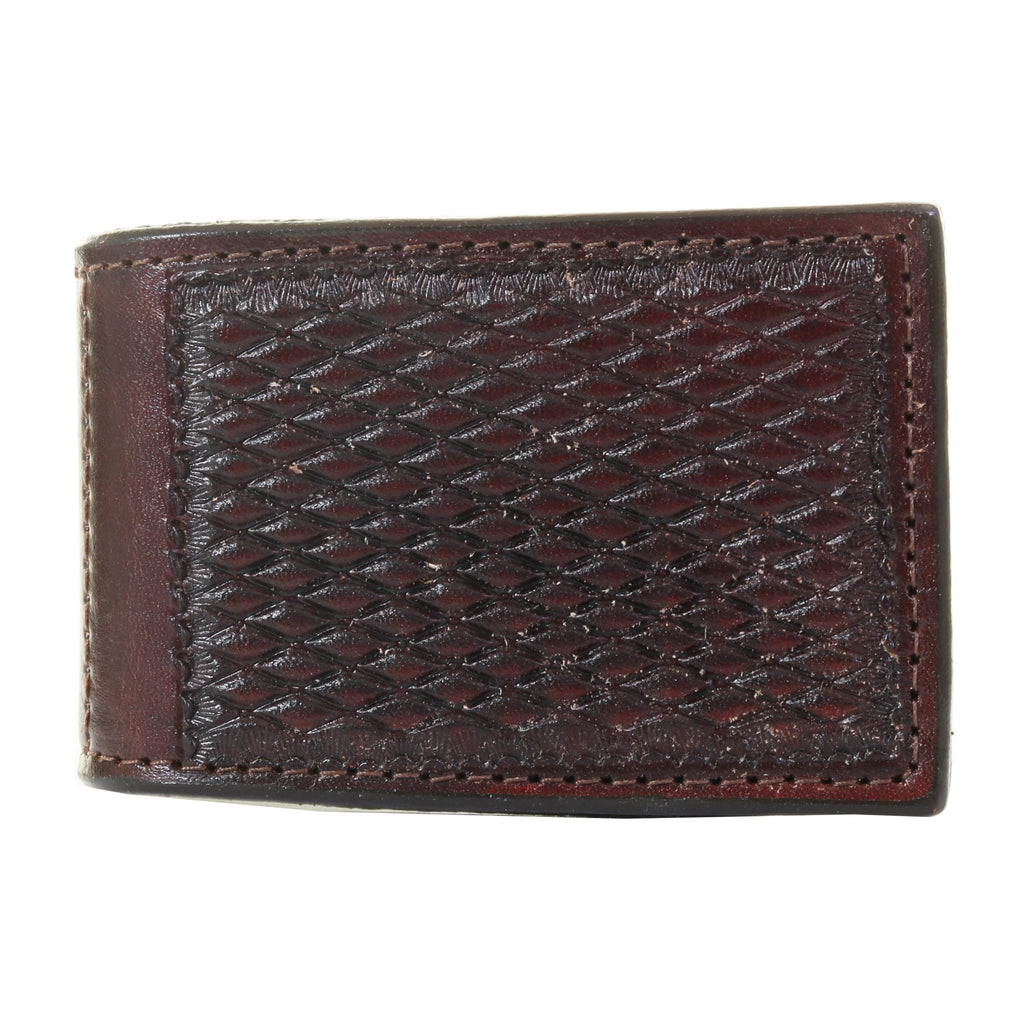 MC44 - Cognac Hand - Tooled Money Clip - Double J Saddlery