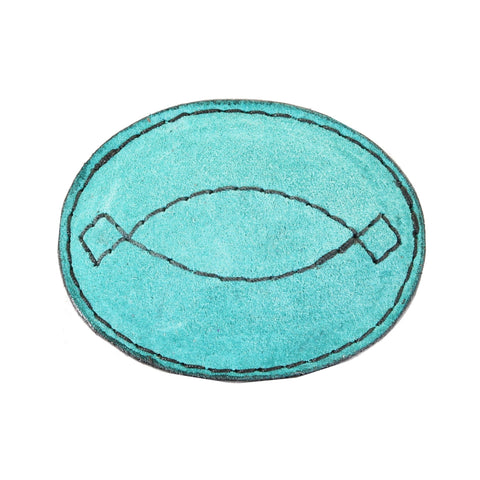 MLB13 - Turquoise Suede Oval Buckle - Double J Saddlery