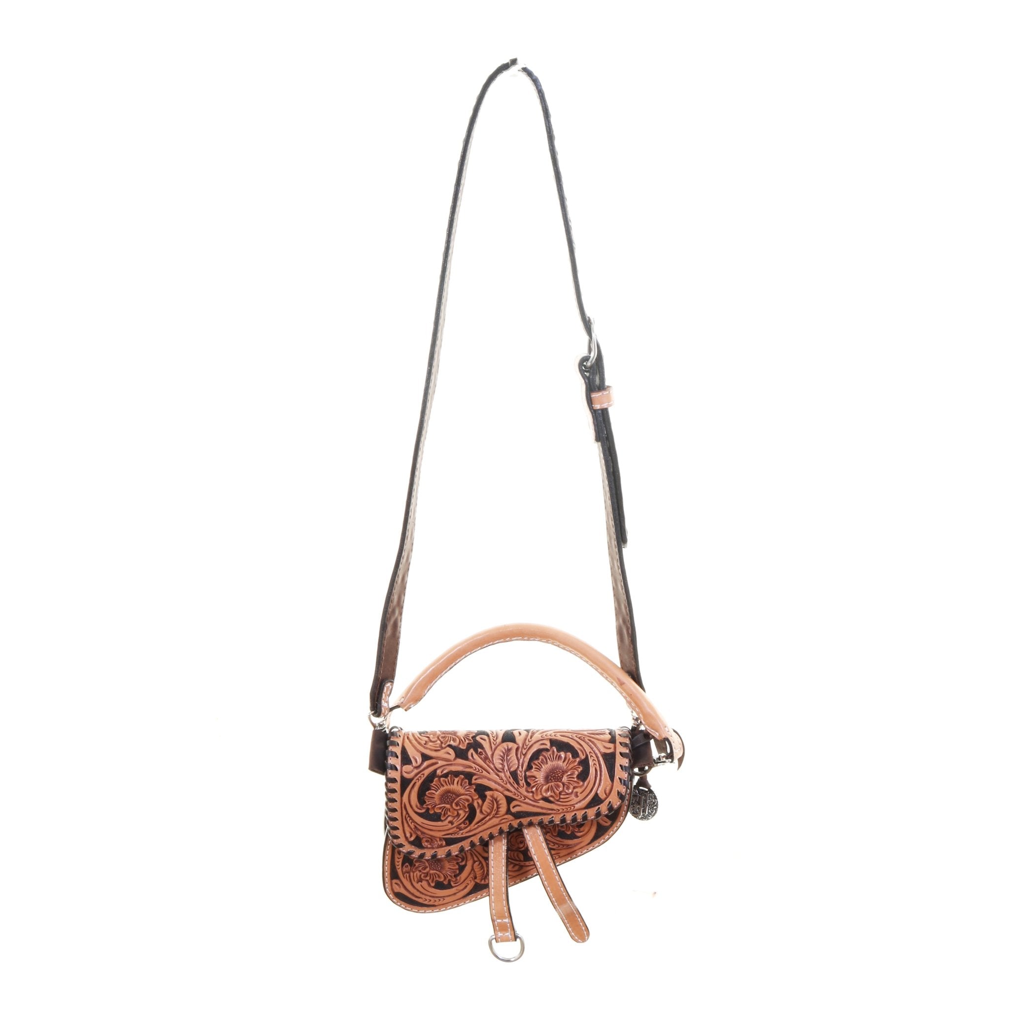 SPB05 - Small Floral Saddle Purse - Double J Saddlery