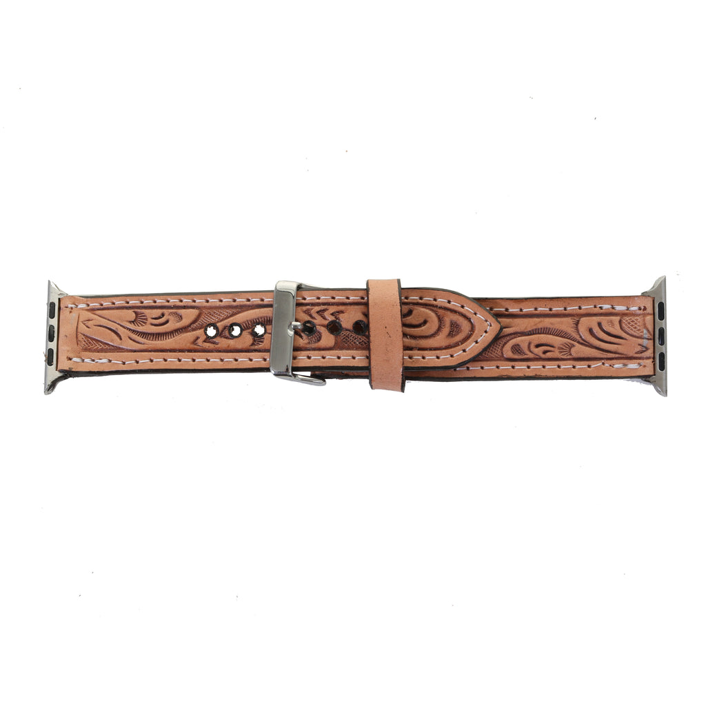 AWB05 -  Floral Tooled Apple Watch Band