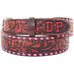 B086Sd - Brown Vintage Tooled Belt Belt