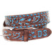 B086Sd - Brown Vintage Tooled Belt Belt