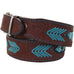 B1014 - Brown Rough Out Beaded Belt