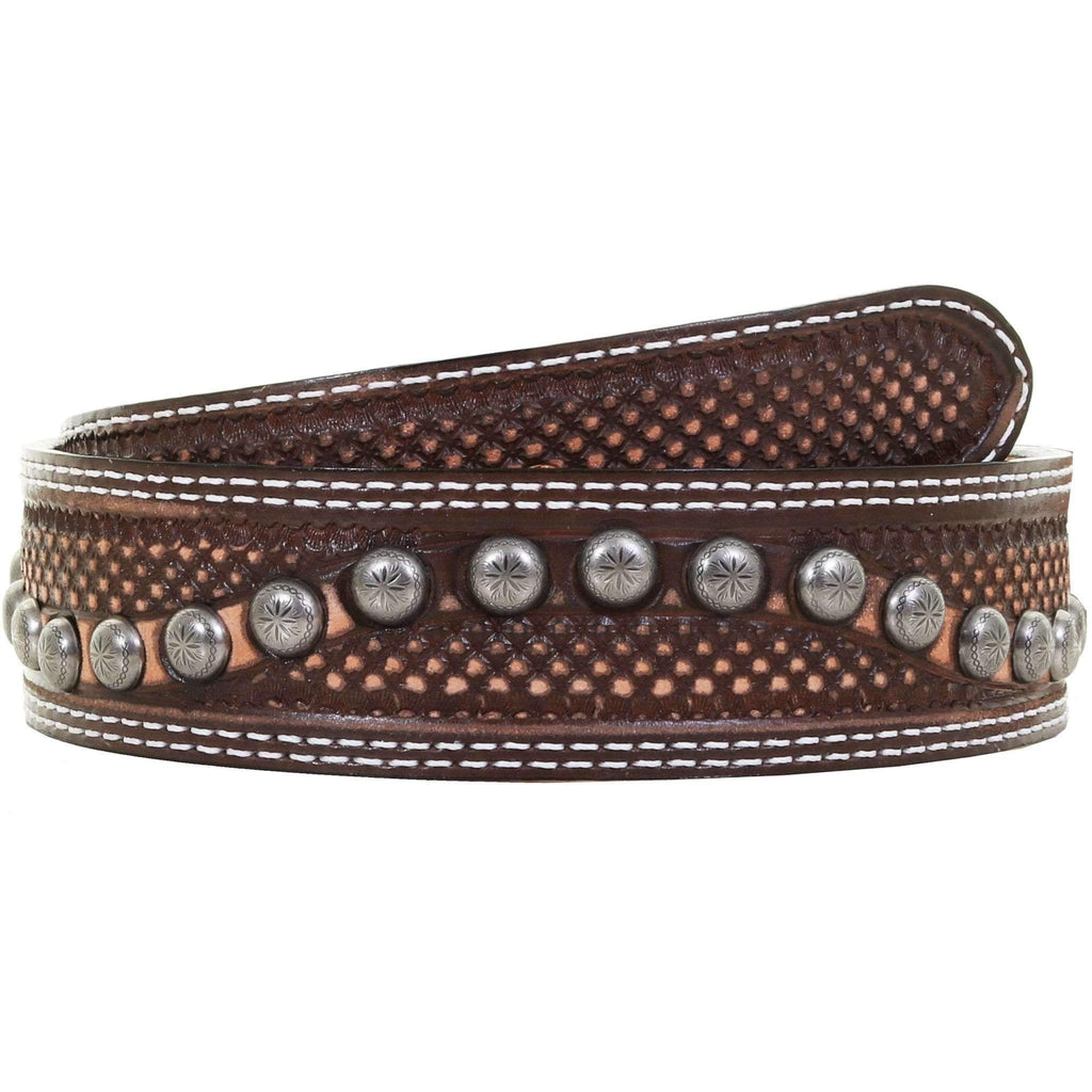 B1030 - Brown Vintage Studded Belt Belt