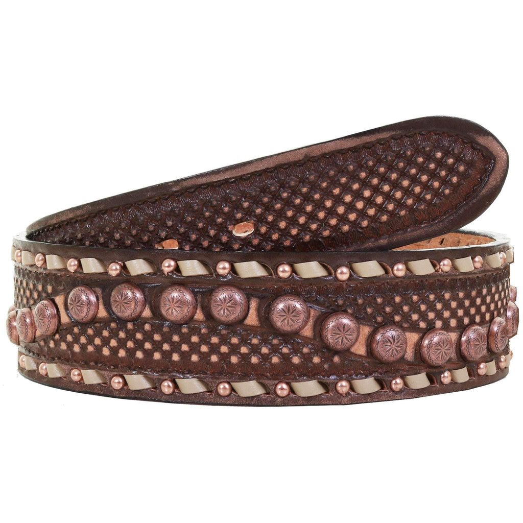 B1032 - Brown Vintage Studded Belt Belt