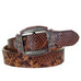 B1075 - Copperhead Snake Print Leather Belt Belt