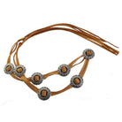 B1078 - Buckskin Bandit Leather Concho Belt Belt