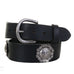 B1080 - Black Harness Leather Concho Belt Belt