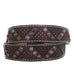 B1083A - Brown Vintage Tooled And Studded Belt Belt