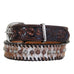 B1084 - Roan Hair Studded And Whip Stitched Belt Belt