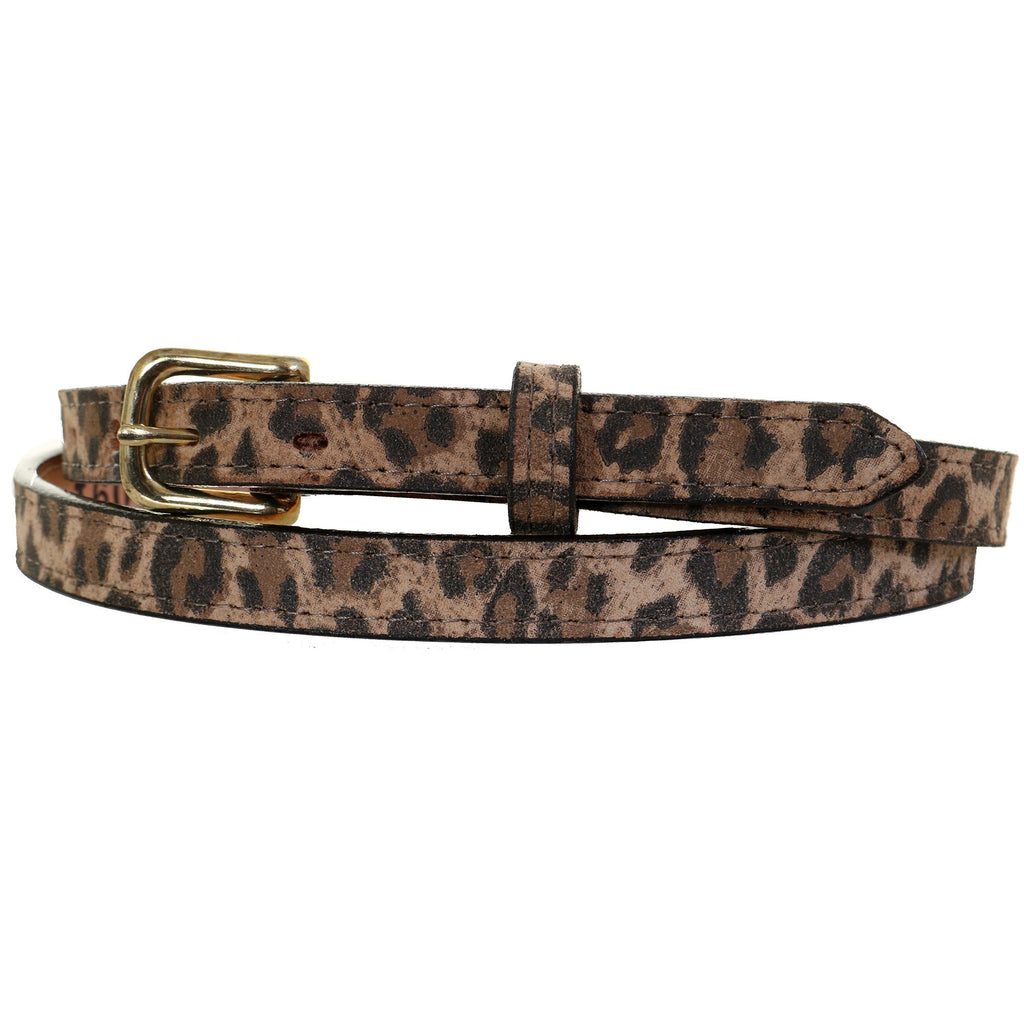 B1091 -  Cheetah Tan Suede Print Leather Belt