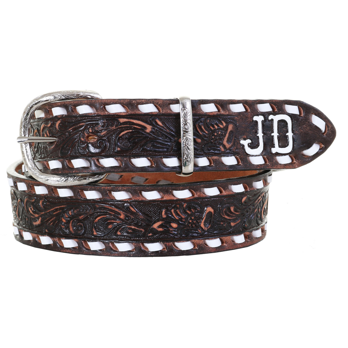 Vtg 1994 Double J Saddlery Bling Horsehair Leather Belt  display picture 3
