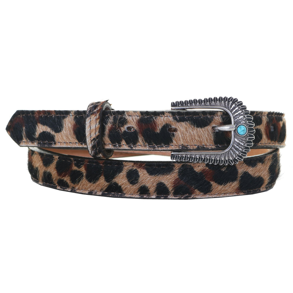 B1097 - Leopard Cowhide Leather Belt Belt