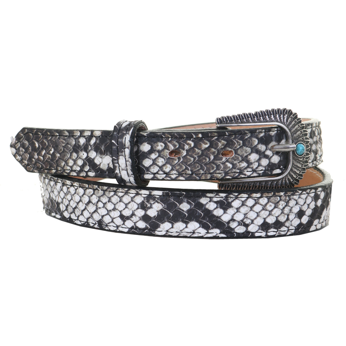 B. Belt Snake Print Leather Bona Women\'s Size XS/S B1070 - Cobra Snake Print Leather Belt - Double J Saddlery main image 2
