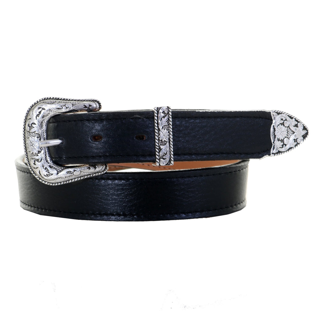 B1105 - Black Chap Leather Belt