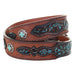 B1121 - Brown Rough Out Tooled Overlay Belt