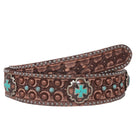 B119 - Brown Vintage Studded Belt Belt