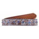 B314 - Roan Hair Crystaled Tooled Belt Belt