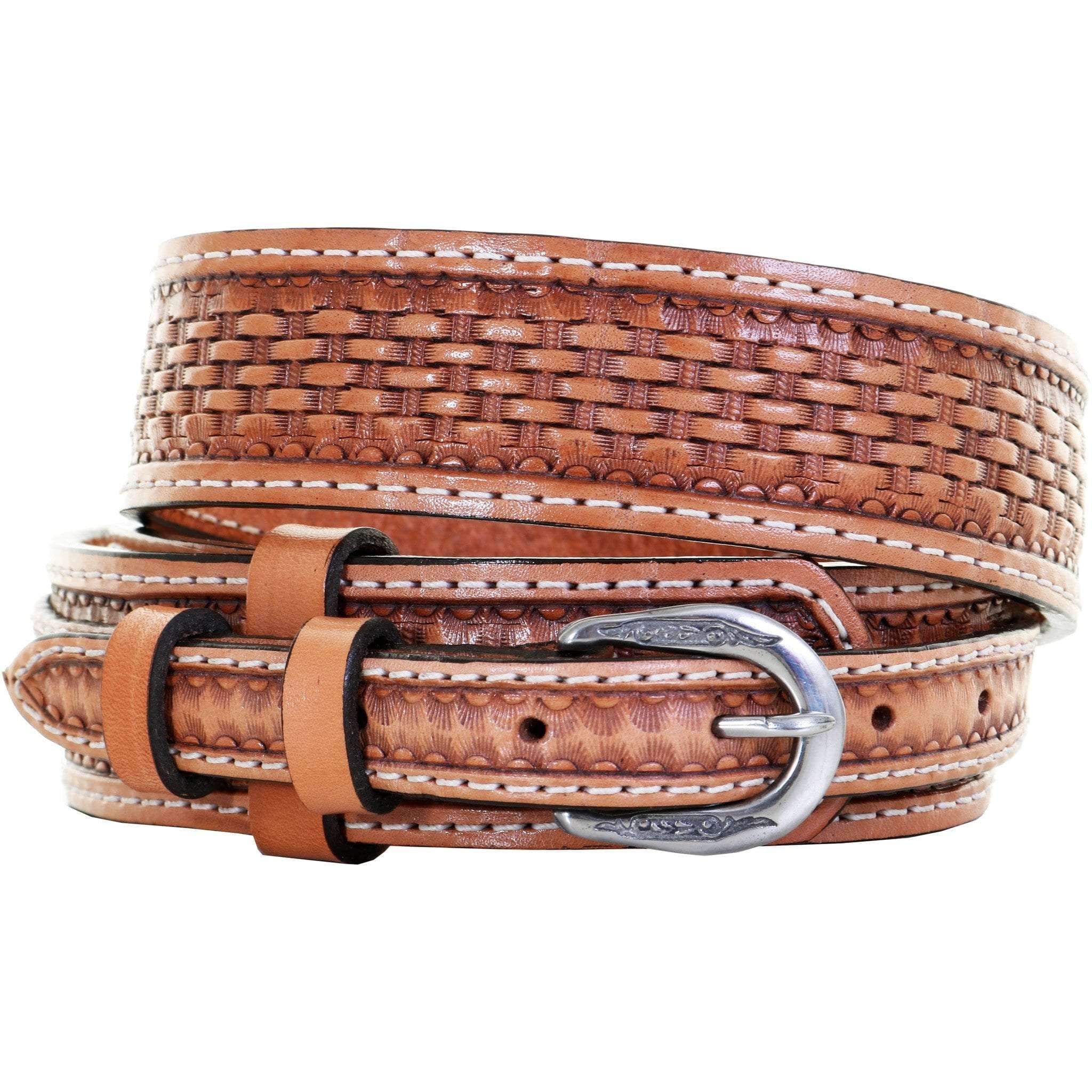 Basket Weave Tooled Leather Covered Belt Buckle Made in the USA perfec –  Whitaker Leather