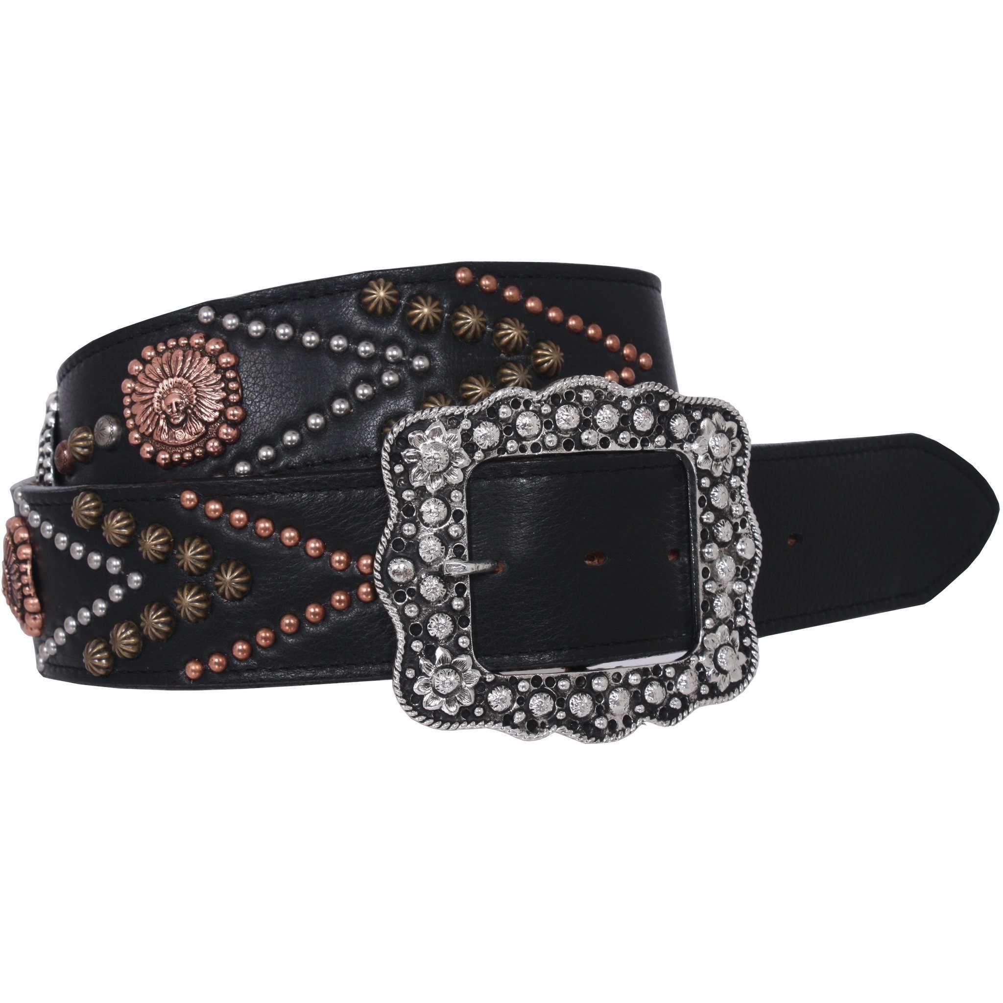B726 - Black Indian Design Belt Belt
