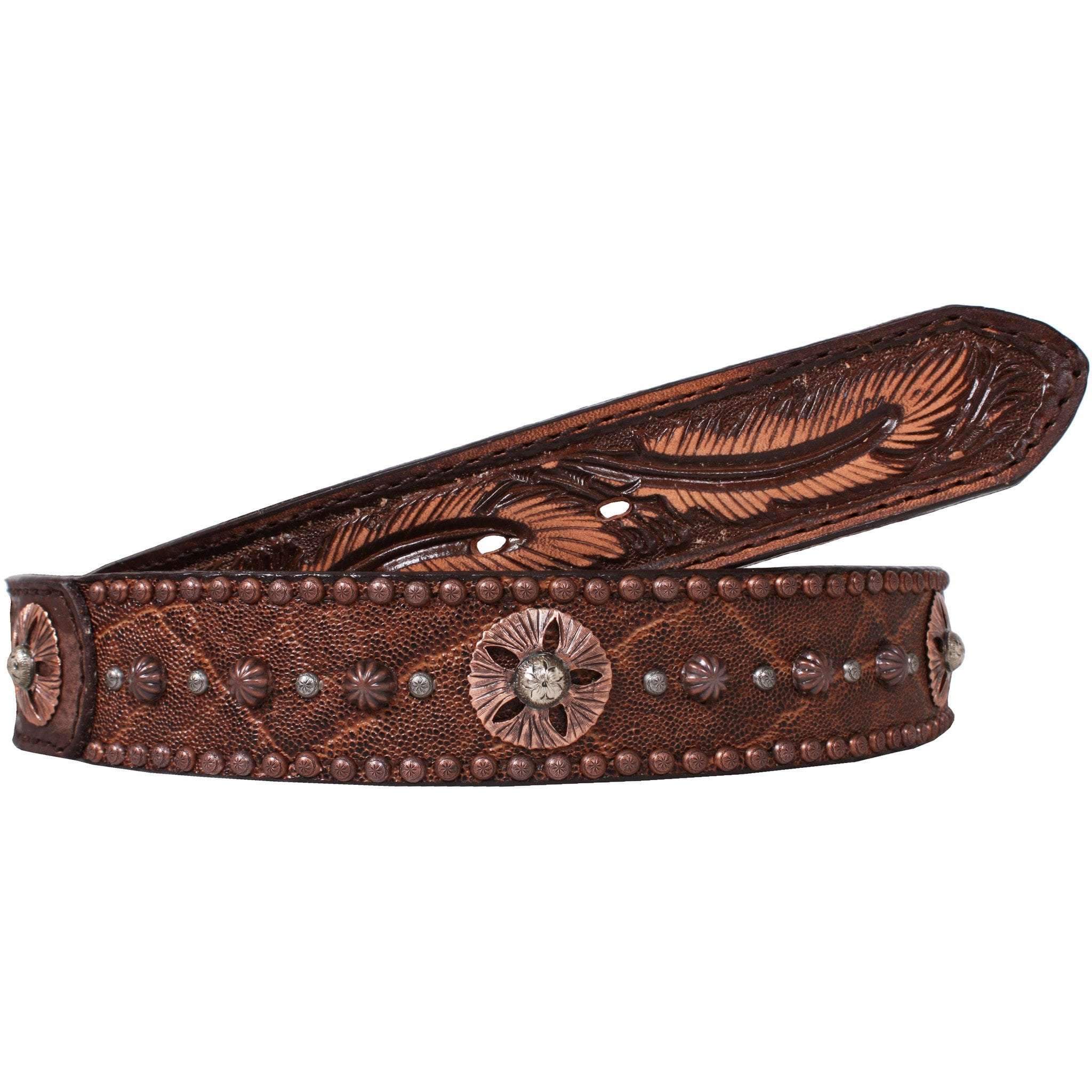 B784 - Vintage Brown Elephant Print Belt Belt