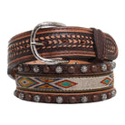 B856 - Brown Vintage Santa Fe Design Belt Belt