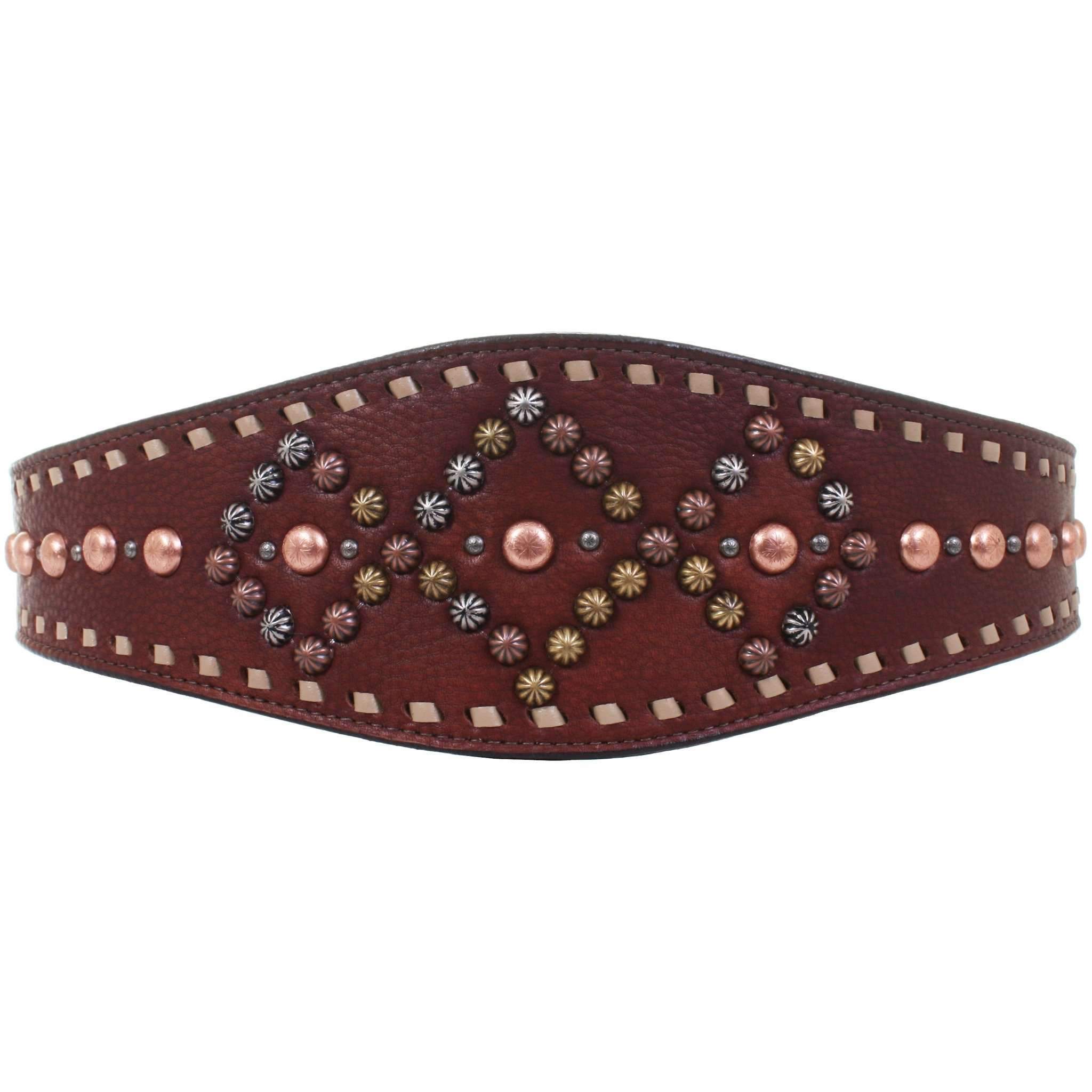 B883 - Brandy Pull-Up Diamond Design Belt Belt