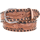 B904 - Natural Feather Tooled Belt Belt