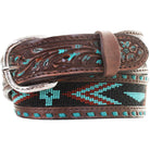 B914 - Brown Vintage Beaded Belt Belt