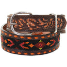 B946 - Brown Vintage Beaded Belt Belt